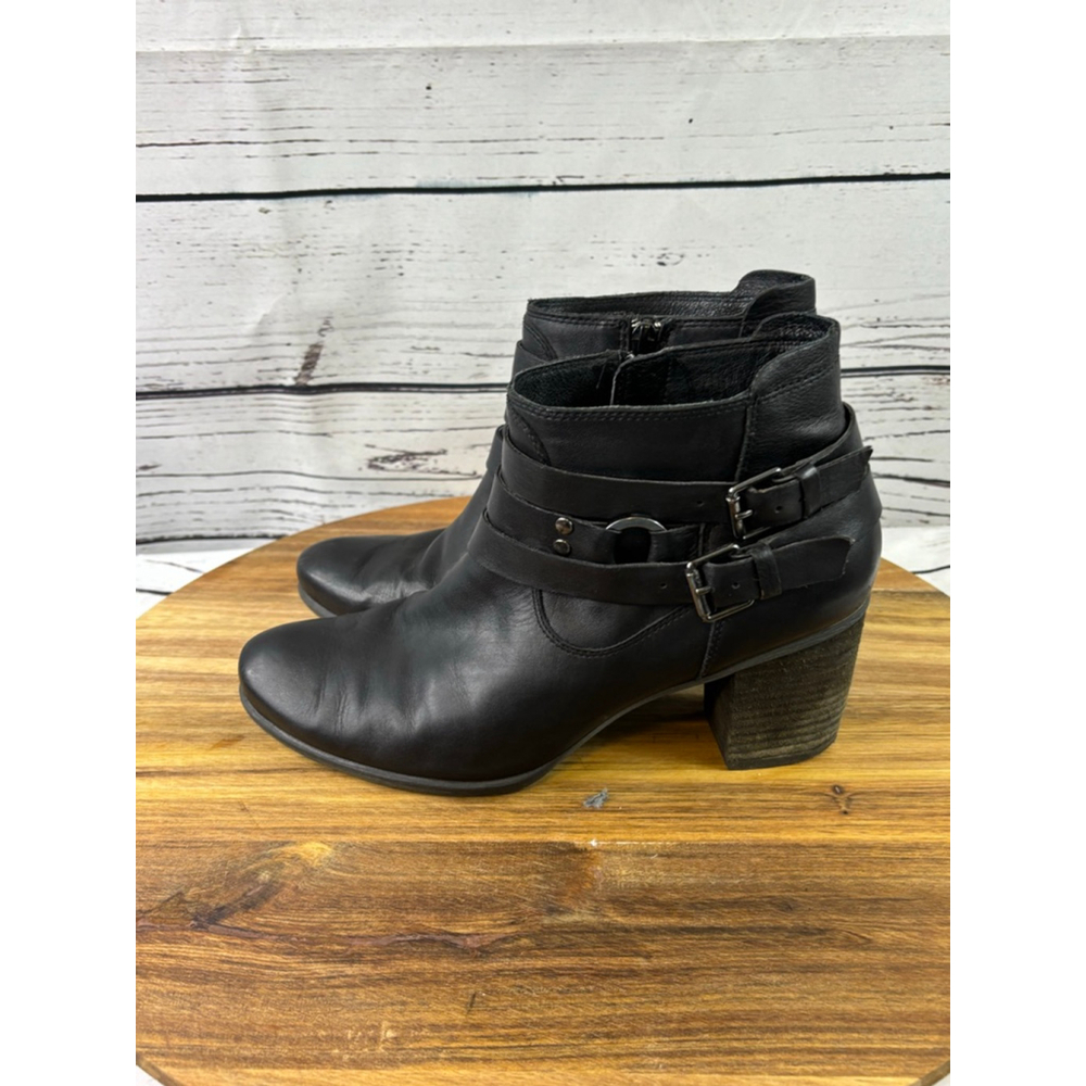 Women's Josef Seibel Black Leather Ankle Boots & Booties Size 10-41